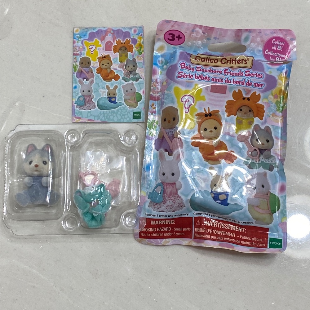 Calico Critters Baby Seashore Friends - Amber Husky Baby (Opened)